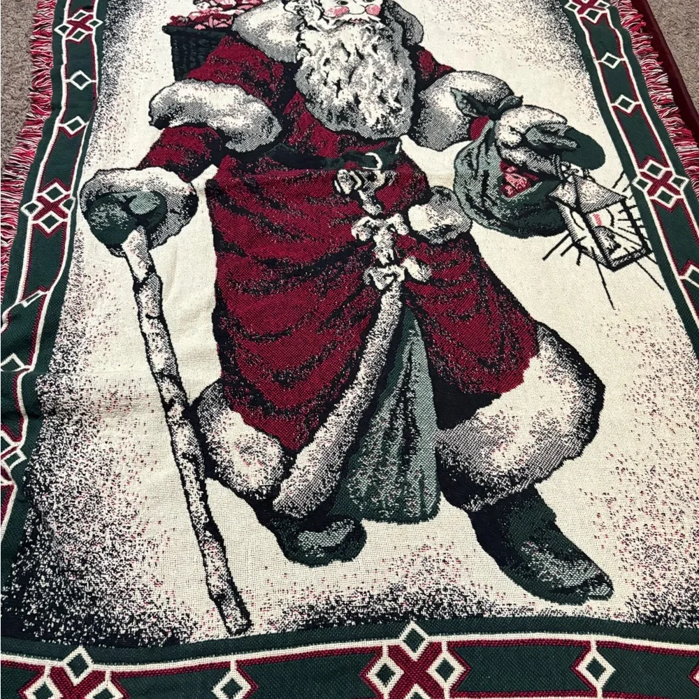 Christmas Vintage BEACON Santa Claus‎ Blanket/Throw Blanket Tapestry 48